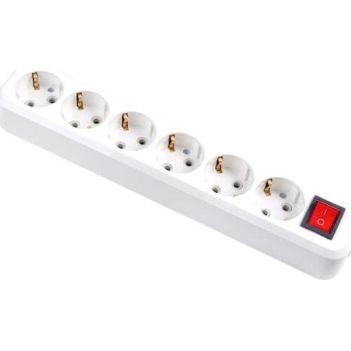 3/4/5/6 Ways Power Strip Schuko European EU Outlet Socket Plug DIY Assemble Power Cord Extension Socket With Switch Power Socket