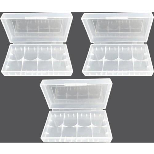 3pcs 18650 Battery Holder Case 16340 PP Battery Storage Box with Hook Holder Transparent Strong Hard Case AA AAA 17335 CR123A