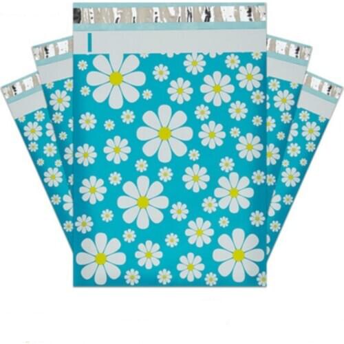 50pcs/Lot Daisy Express Courier Bag Envelope Storage Mail Bags Self Adhesive Seal Plastic Packaging Pouch 10*13Inch Organizer