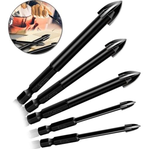 6Pcs Ceramic Tile Drill Bits Wall Tools Parts Plastic Glass Concrete Hole Opener DIY Workshop Triangle Drill 4/5/6/8/10/12 Mm