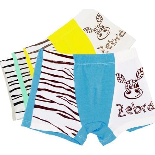 8Pcs/Pack High Quality Brand Kids Underwear Baby Boys Girls Boxer Shorts Cartoon Zebra Boy Girl Shorts Children Pants 1-16Year