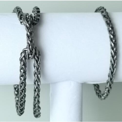 Pure titanium Chains Keel shape Bracelet and Necklace Dual-use Set diameter 5 MM Customizable length for both men and women