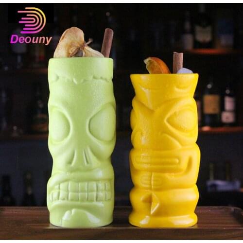 DEOUNY Hawaii Samif Tiki Mug Cocktail Mugs Home Decoration Cup Zombie Beer Coffee Tumblers Glass Ceramic Dinkware Free Shipping