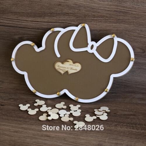 Wooden Wedding Mouse couple Guest Book, party Drop Box,Mouse Guest Book Alternative, wedding Guest Book