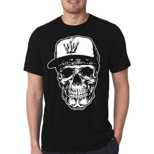T shirt skull with beanie snapback bandana skeleton hat bones rap hip hop hipster swag fashion smile esoteric 100% cotton