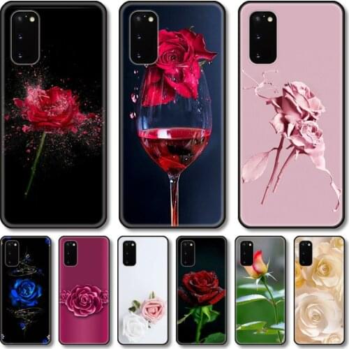 Colorful rose Phone Case For Samsung Galaxy Note S 21 20 10 9 8 E Lite FE UW Ultra 5G PRO Black Shell Cover