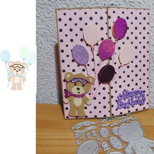 Bear Metal Cutting Dies Stencil Scrapbooking Embossing 2021 New Christmas Craft Birthday Balloon Dies