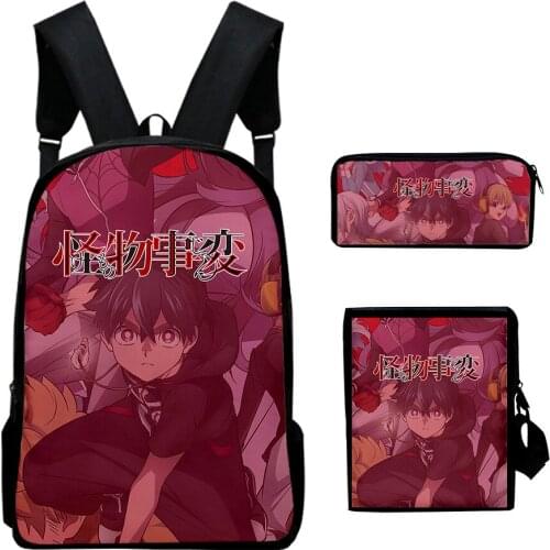 2021 New 3pcs/Set Backpack Kemono Jihen Fashion Backpack Shoulder Bags 3D Print Hip hop School Bag Mochilas Student Backpack