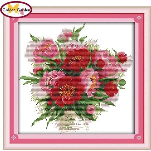 GG The Bright Flowers Joy Sunday Cross Stitch Kit Arts&Designs Embroidery Needlework Sets Cross Stitch Patterns for Home Decor