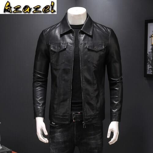 New Autumn Mens PU Leather Jacket For Men Fashion Chaquetas En Cuero Casaco Masculino Casual Coat Male multi-pocket Clothing
