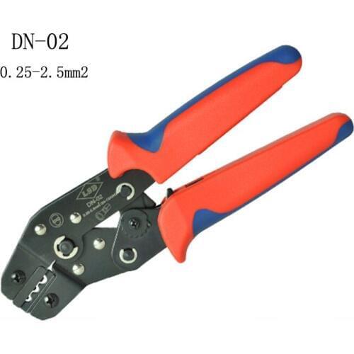 Ratchet type crimping plier 0.25-2.5mm2 non-insulated terminal crimping tool DN-02 27-13AWG cable connector press tool
