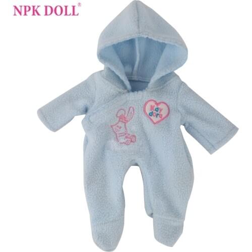 NPK DOLL Clothes Winter Warm Reborn Baby Suits Girl Pink Boy Blue Kids Play Toys Fashion Collection