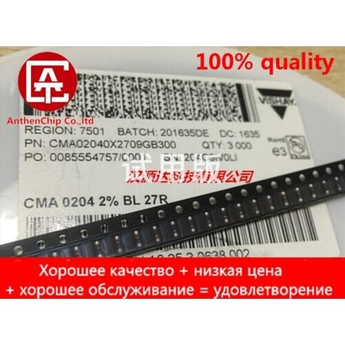 10pcs real orginal new CMA02040X2709GB300 High pulse load carbon film wafer resistor 0204 27R 2% 0.4W