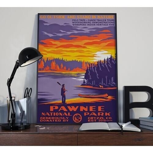 Pawnee Parks and Recreation Yellowstone National Park Canvas Painting Posters and Prints Wall Art Pictures for Living Room Decor