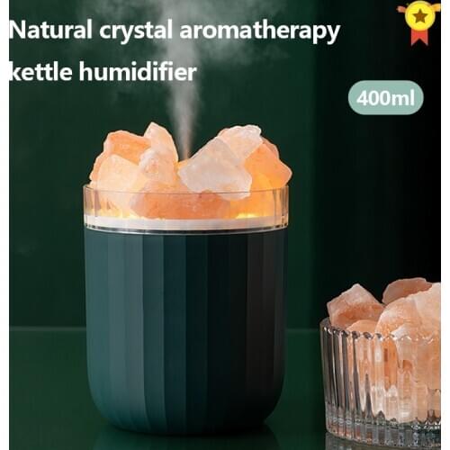 Portable Air Humidifier Crystal Stone Aromatheraphy USB Wireless Aroma Essential Oil Diffuser Soft Light Cool Mist Air Purifier