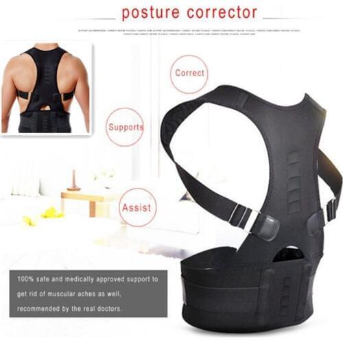 High quality Adjustable Posture Support Brace Magnet Therapy Straps Back Neck Corrector Spine Support Brace