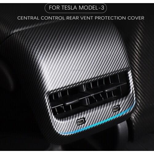 SPEEDPARK For Tesla Model3 and ModelY Rear Armrest Box Real Carbon Fiber Decorative Shape Interior Decoration Auto Accessories
