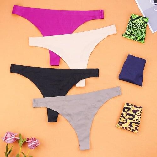 1 Piece Lot Womens Panties G-string Thong Ventilation Seamless Underwear Sexy Female Underpants Solid Color Panty