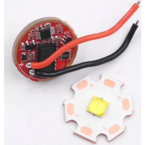 20mm DC3.7v-4.2v Input 6000mA output cree XHP50 XHP50.2 3V led driver + 16mm 20mm XHP50.2 SST40.2 3V led copper base