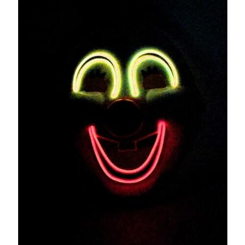 Glowing Circus Funny Clown Mask Costumes Accessories Red Nose Smiling Face Mask For Halloween Carnival