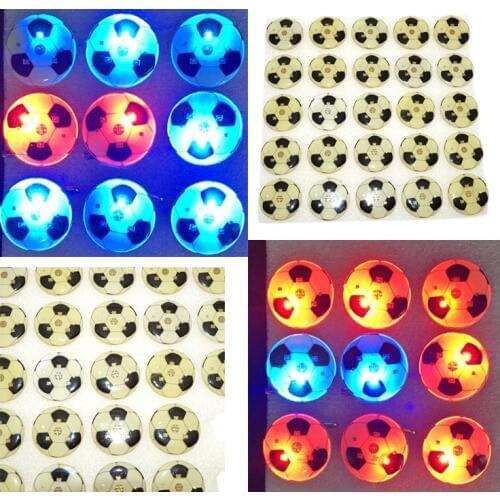 2018 Costume Leds Light Glow Football Brooch Pin Flashing Santa Claus Badge Kids Birthday Toys Gift Party Halloween Wedding