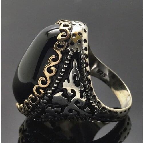 Solid S925 Sterling Silver Natural Black Topaz Gemstone Ring for Women Men Anillos De Silver 925 Jewelry Obsidian Gemstones Box