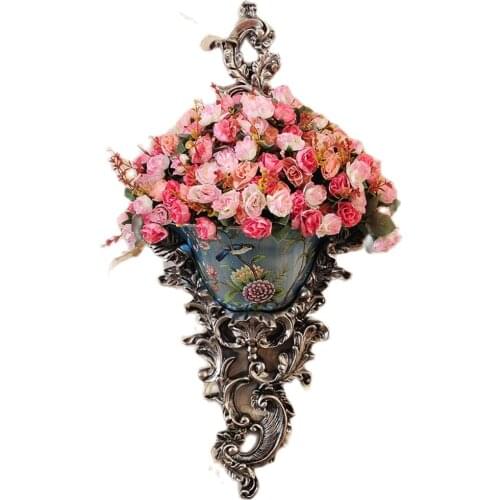 Modern Luxury Resin Wall Hanging Vase Flowerpot Nordic Retro Large Vase Flower Pot Wall Decoration Living Room Decoration Ideas