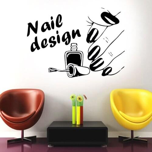 Nail Salon Shop Design Vinyl Wall Decal Airbrush Manicure Business Polish Removable Decor Mural Window Sticker Wallpaper C11-10