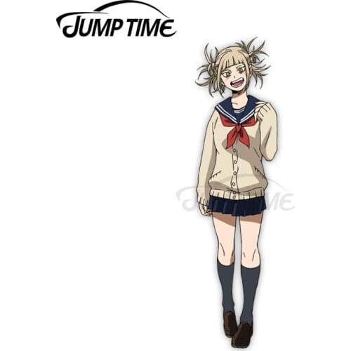 Jump Time 13 x 4.8cm For My Hero Academia BNHA Himiko Toga Car Stickers Personality Windows Waterproof Decal Occlusion Scratch