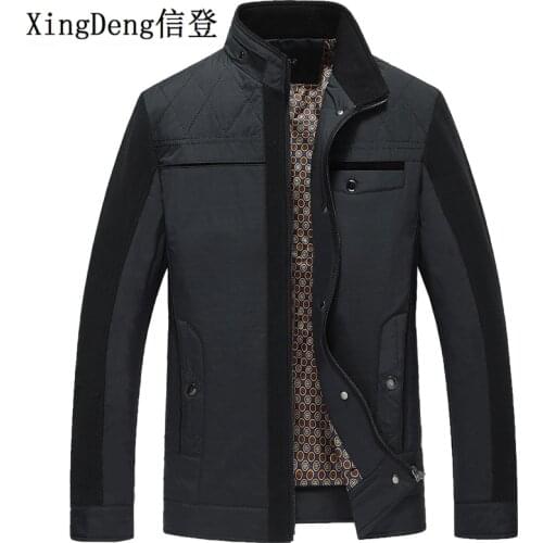XingDeng Warm Causal Jacket Thicken Clothing fashion Winter Cotton Banded Jackets Men Parkas Collar Male top Overcoat plus 4xl