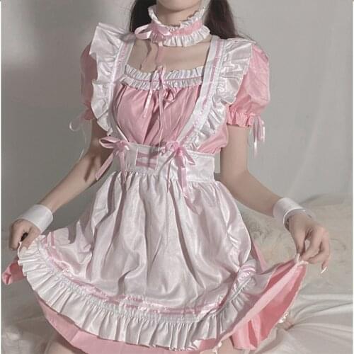 Women Maid Outfit Sweet Gothic Lolita Dresses Anime K-ON! Cosplay Costume Apron Dress Uniforms Halloween Costumes XS-3XL