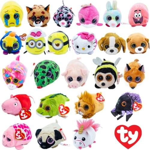 10CM Ty Beanie Big Glitter Eyes Fox Puppy Bee Piggy Owl Screen Cleaner Doll Boy Girl Birthday Christmas Gift Childrens Toy