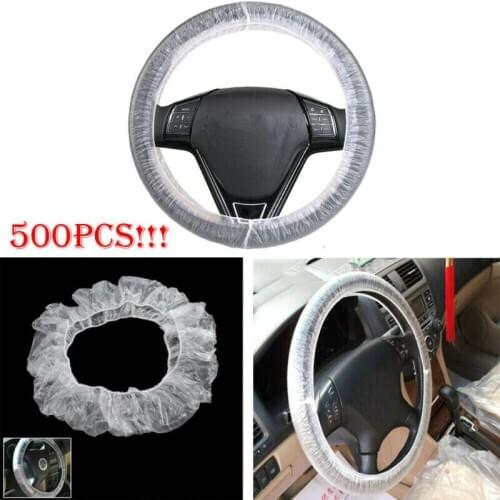 100/500pcs Universally Car Disposable Plastic Steering Wheel Cover Waterproof