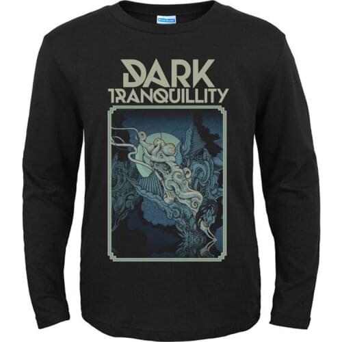 12 designs Dark Tranquillity Rock Fashion Brand men women full long sleeves shirt heavy black Metal Punk Gothic style fitness