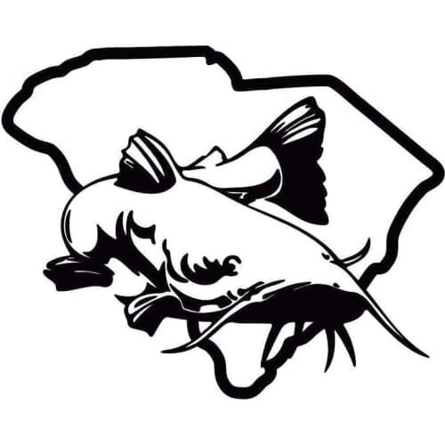 15.9*12.7CM Catfish South Carolina Fish Vinyl Decal Creative Personality Window Decoration Car Sticker C6-1263