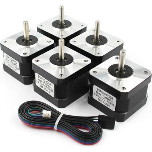 5pcs 17HS3401S 2-phase hybrid 4-lead Nema 17 42 Stepper Motor 42BYGH 1.3A 0.32N.M motor for Laser and 3D printer