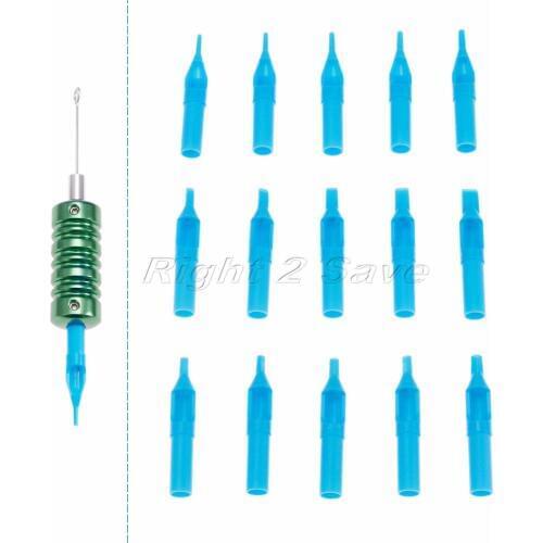 50pcs Tattoo Needle Tip Disposable Cap Nozzles Tube DT VT Mouth Blue 3D 5D 7D 9D 11D
