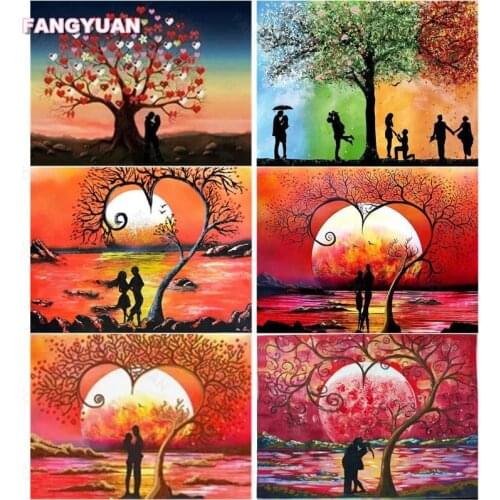 5D Diy Diamond Painting Full Diamond Embroidery Couple Tree Diamond Mosaic Handmade Portrait Pictures of Rhinestones Home Decor