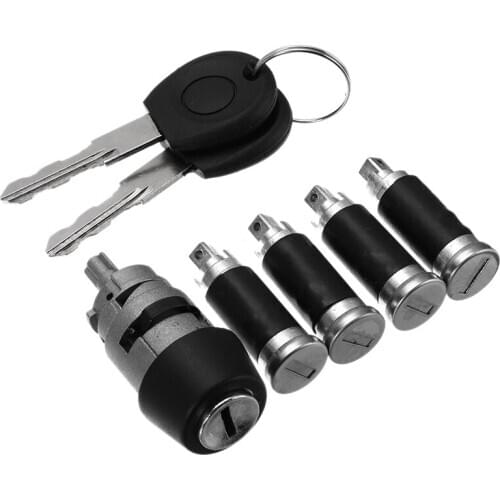 7Pcs/Set Ignition Starter Switch Lock Barrel with 2 Keys 701837205 for VW T4 Caravelle MK IV 1990-2003 Transporter