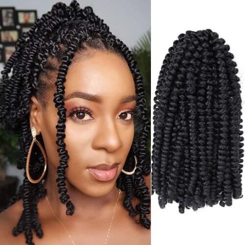 8Inch Ombre Spring Twist Hair Crochet Braids Passion Twist Synthetic Pre-Twist Crochet Hair Extensions 30Roots Bomb Twist