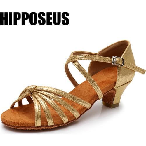 Ballroom new Professional Latin Dance Shoes for Children/Women/Girls/Ladies/Kids Tango Low Heels Satin/PU Indoor Dancing Shoes