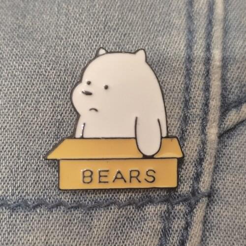 Cartoon Cute Animal White Bear Brooch Enamel Metal Pin Size About 0.9*0.9 Inch Weight “4.2g