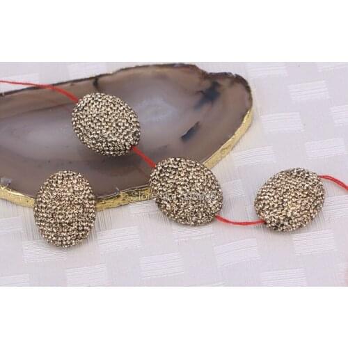 10pcs Fashion egg shape stone connector beads, gold yellow crystal rhinestone gems stone loose beads for making jewelry