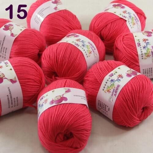 Color Optional 8 ballsX50g Cashmere Silk Velvet Children Hand Kintting Yarn Hot pink 18-15