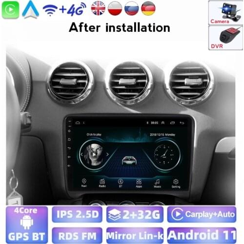 9inch For Audi TT MK2 8J 2006-2012 Car multimedia player Stereo radio carplay Android system WIFI BT GPS NavigatIon stereo gps