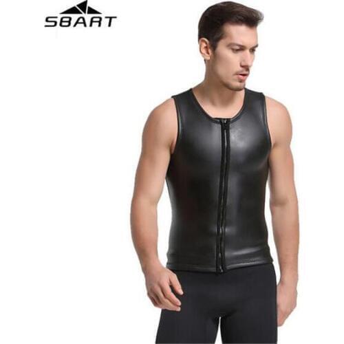 SBART 2MM Neoprene Wetsuit Vest Sleeveless Sun Protection Smoothskin Wetsuit Surf Shirt Surfing Diving Suit Jacket For Men