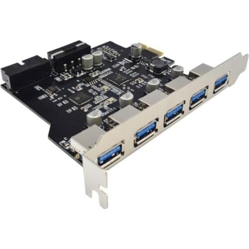 USB 3.0 PCI-E Expansion Card 5 Ports Hub Adapter External Controller PCI Express Card with Internal 19-Pin Connector