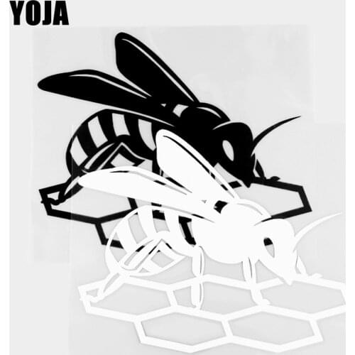 YOJA 14.5×11.7CM Handsome Wasps Vinyl Decal Cartoon Animals Car Stickers Pattern Black/Silver 19C-0232