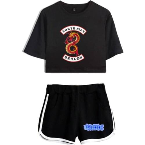 Cool Riverdale South Side Serpents Women Two-Piece Sets new Logo Summer girls T-Shirts Tops+Shorts south side serpents Tracksuit