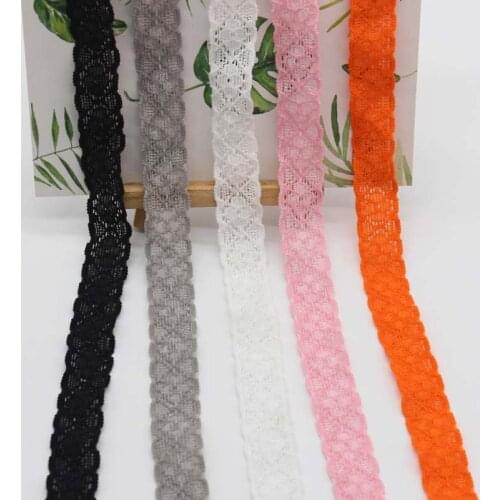 20- 50 yards Lace For Crafts Hollow Four-leaf Clover 18MM Elastic Bandsewing Accessories Lace Fabric For Sewing